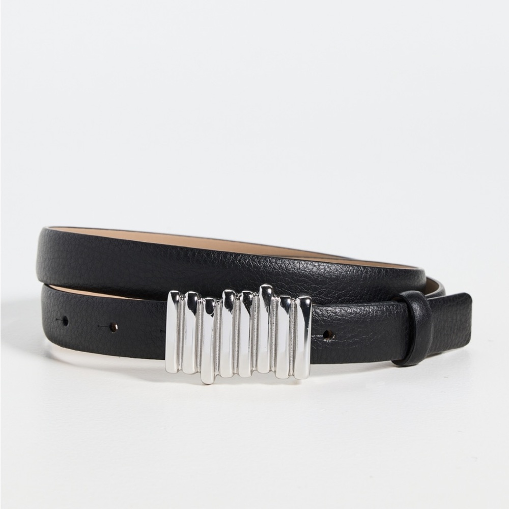 B-Low the Belt Black Leather Belt with Silver Accent